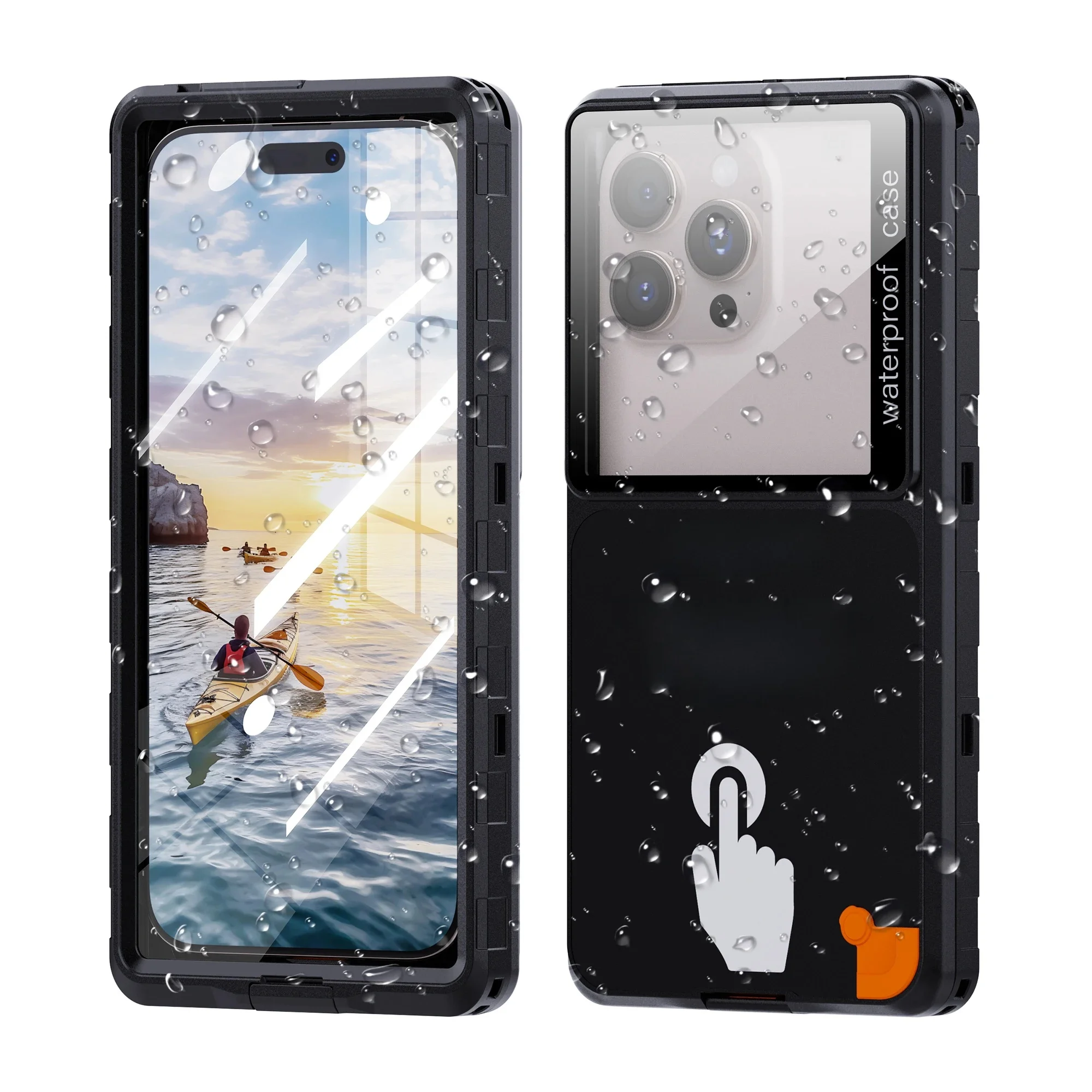 Shellbox waterdichte telefoonhoes voor 6,9' apparaten transparant universeel touchscreen onderwater stof- en valbescherming IP68 nieuw - afbeelding 2