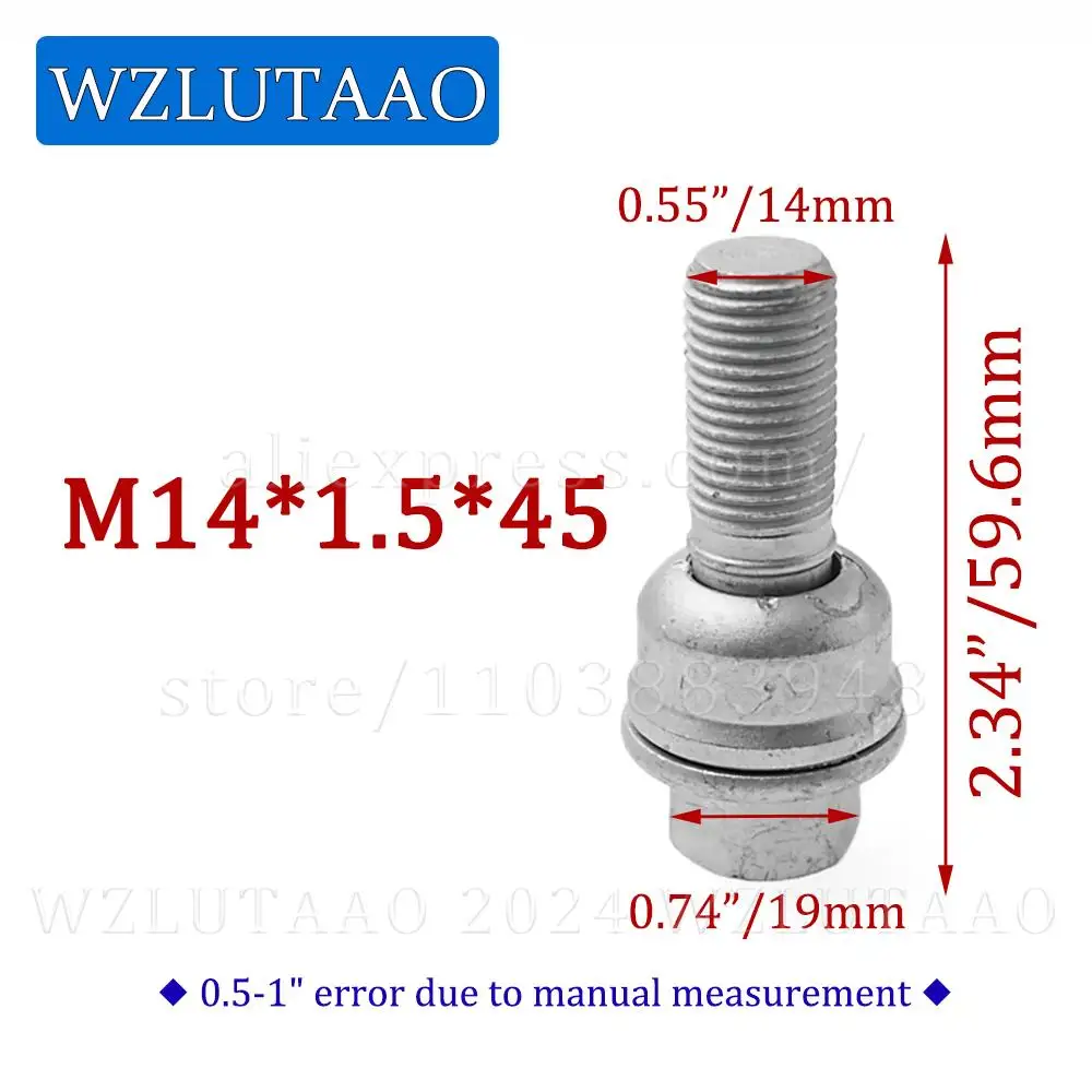 1/4/5/10X M14*1.5 Wheel Lug Bolt 8R0601295 8R0 601 295 For Audi A8 Q3 Q5 Q7 Q8 S8 SQ5 E-Tron 2009-24 VW ID.Buzz Touareg 2017-24