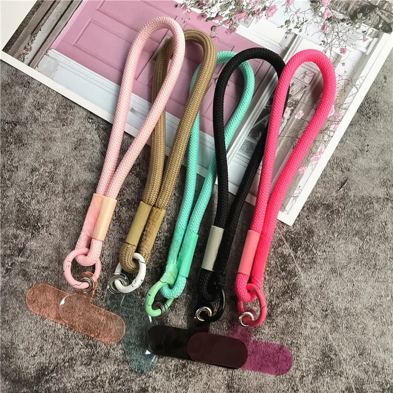 Dragonne de poignet couleurs acidulées, cordon pour clés, porte-clés en métal, lanière, étui de téléphone Portable, accessoires universels Landyards