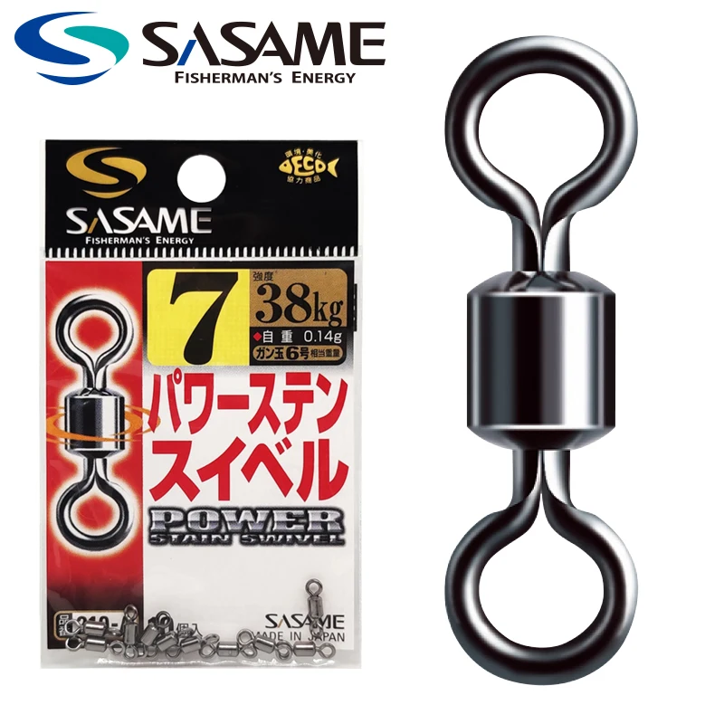 Japan SASAME Fishing Swivels Stainless Steel Ball Bearing Swivel Fishing Connector Rolling Swivel Saltwater Fishing Accessories