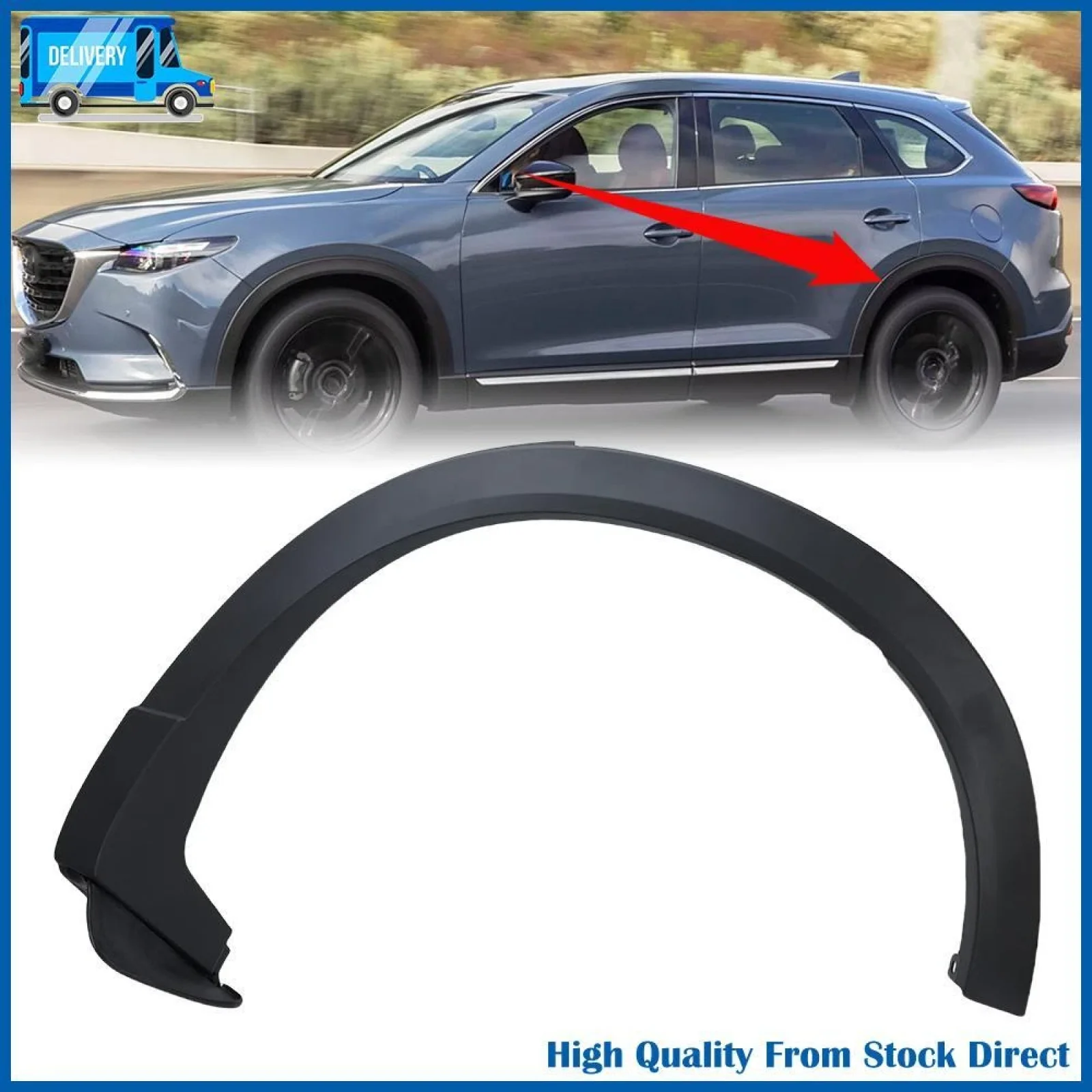 

Wheel Arch Opening Molding Rear Right Fender Trim Replace Parts Black ABS for Mazda CX-9 2016-2023 Car Accessories