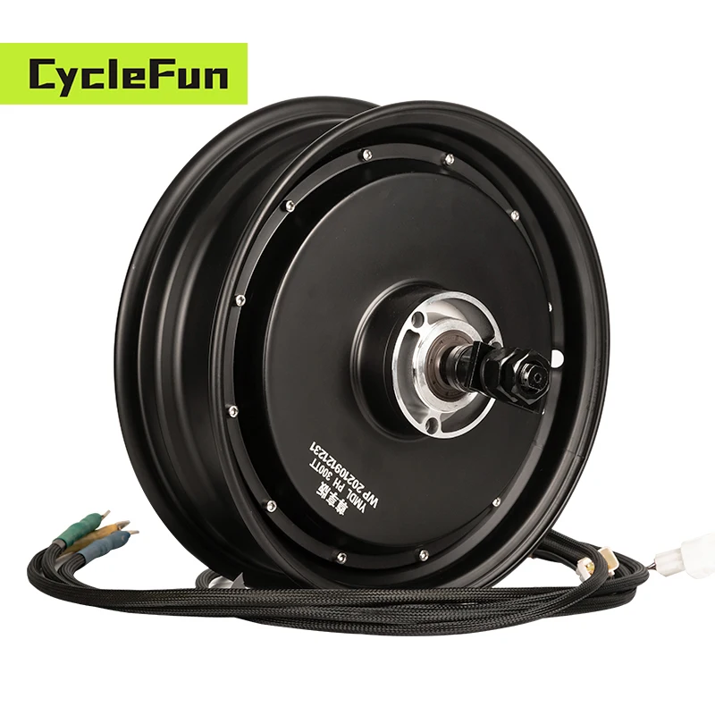 YMMOTOR 12*3.5inch Rated 5KW 50H Peak 8KW 72V WP High Power Electric Motorcycle BLDC Hub Motor 5000W