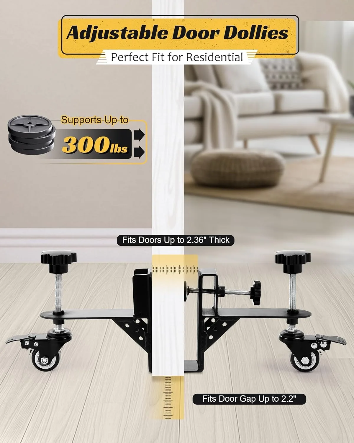 Door Installation Dolly, Heavy Duty Door Dolly Cart for Pre Hung Interior Doors Easy for Door Panels, Door Installation Tools