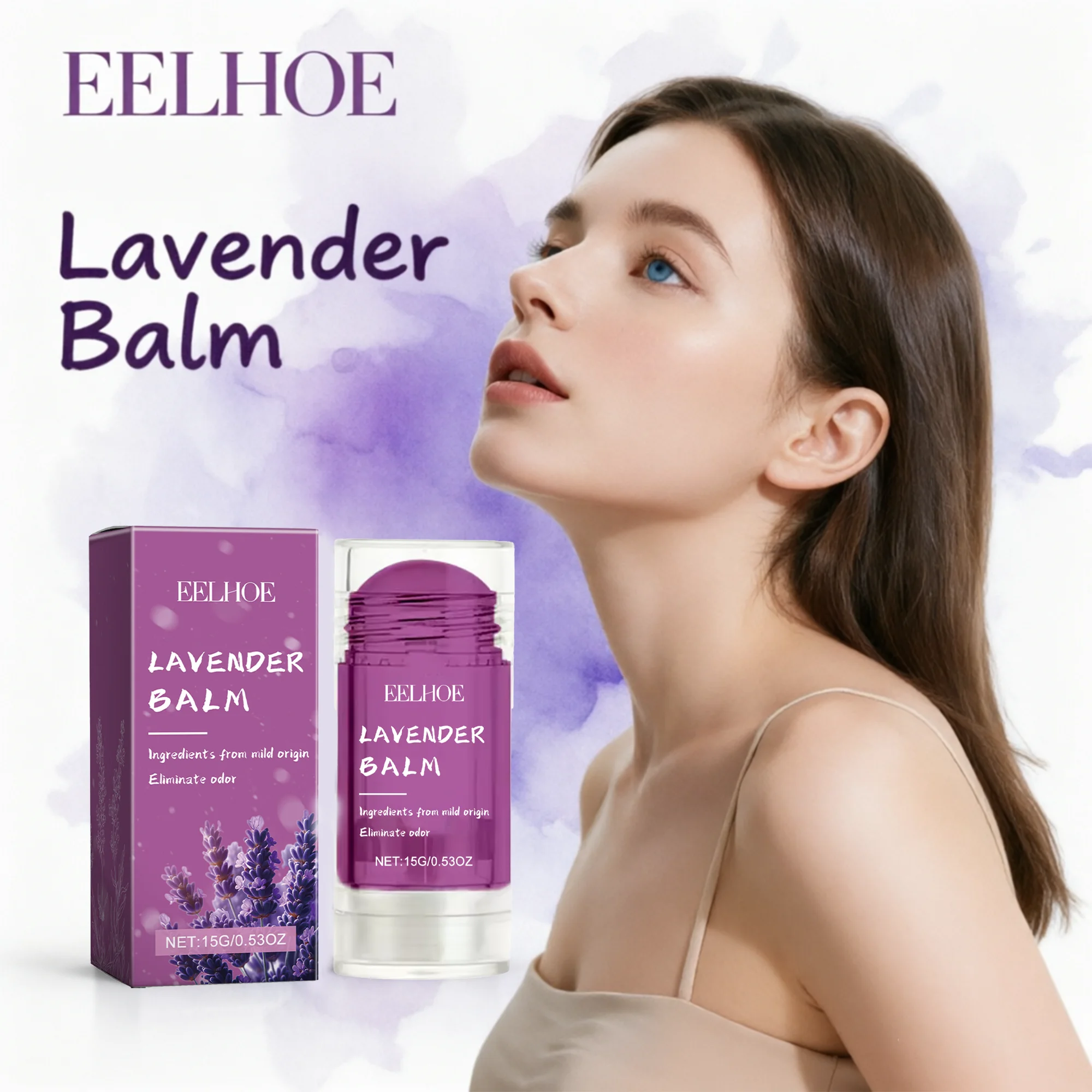 

EELHOE Lavender Solid Perfume Balm 15g, Lasting Floral Fresh Scent For Daily And Dating, Body Fragrance Care