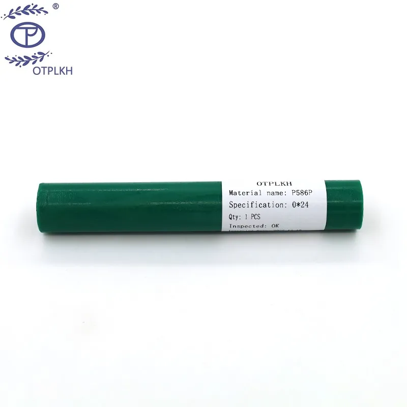 Dark Green polyurethane semi-finished 0*24mm stick material 95 degrees Shore PU tube specifications can be customized