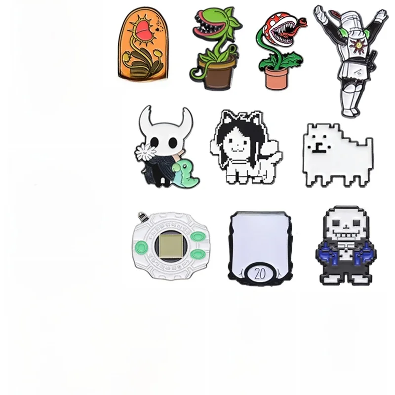 Cartoon Game Enamel Pins Red Heart Mercy Undertale Game Action Fight Item Act Sans Papyrus Broszki Klapy Odznaki Biżuteria Prezenty — 2