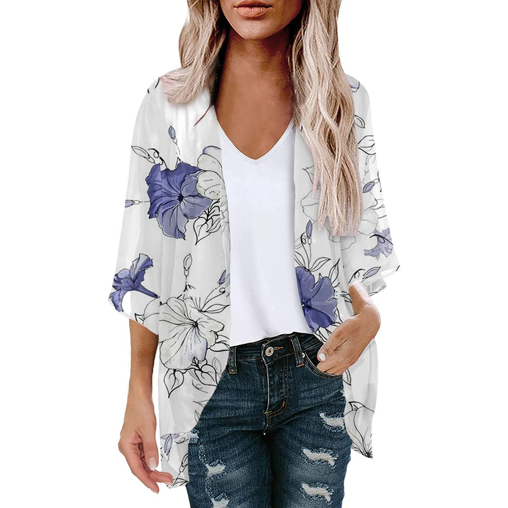 2023 New Summer V Neck Kaftan Beach Cover Up Summer Women Beachwear Cotton Tunic Oversize Bikini Cover-ups loose printed dress