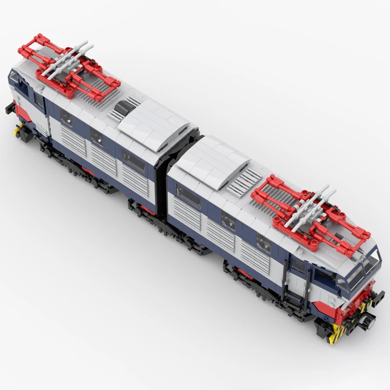 MOC City Motors Trasporto di veicoli Building Blocks FS E656 Locomotiva Treno Tecnologia Mattoni Assemblaggio fai da te Giocattoli Regali