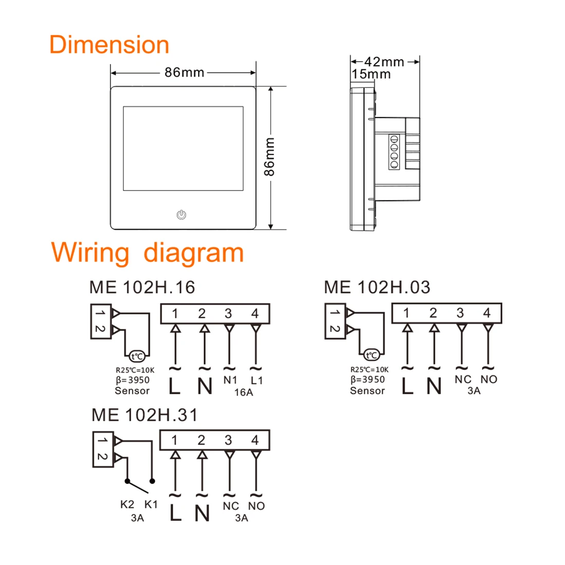 Qiumi Smart WiFi termostato Display a colori per acqua/riscaldamento a pavimento caldaia elettrica per acqua/Gas, funziona con Google Home