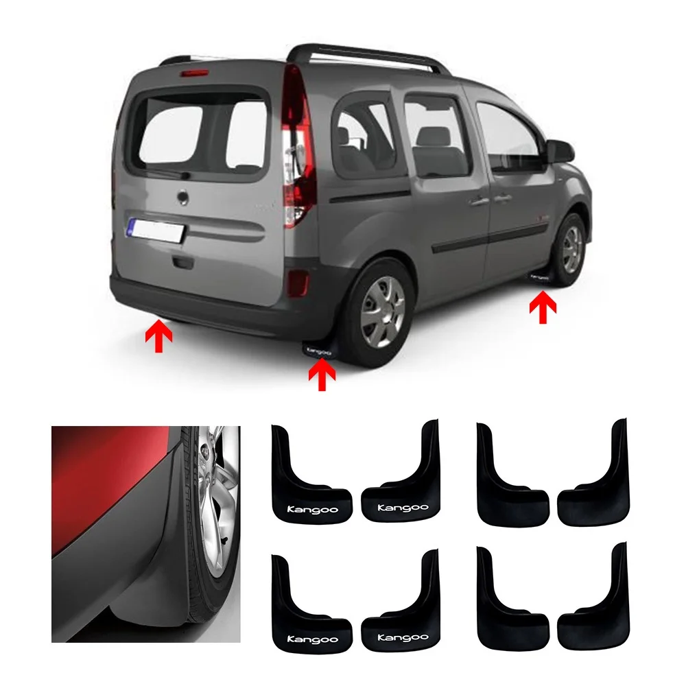 

For Renault Kangoo Mudguards 4 Pcs. 2017 And Up. Flexible Plastic Mudflaps Fender A+ Quality Automotive Accessory Tuning Car