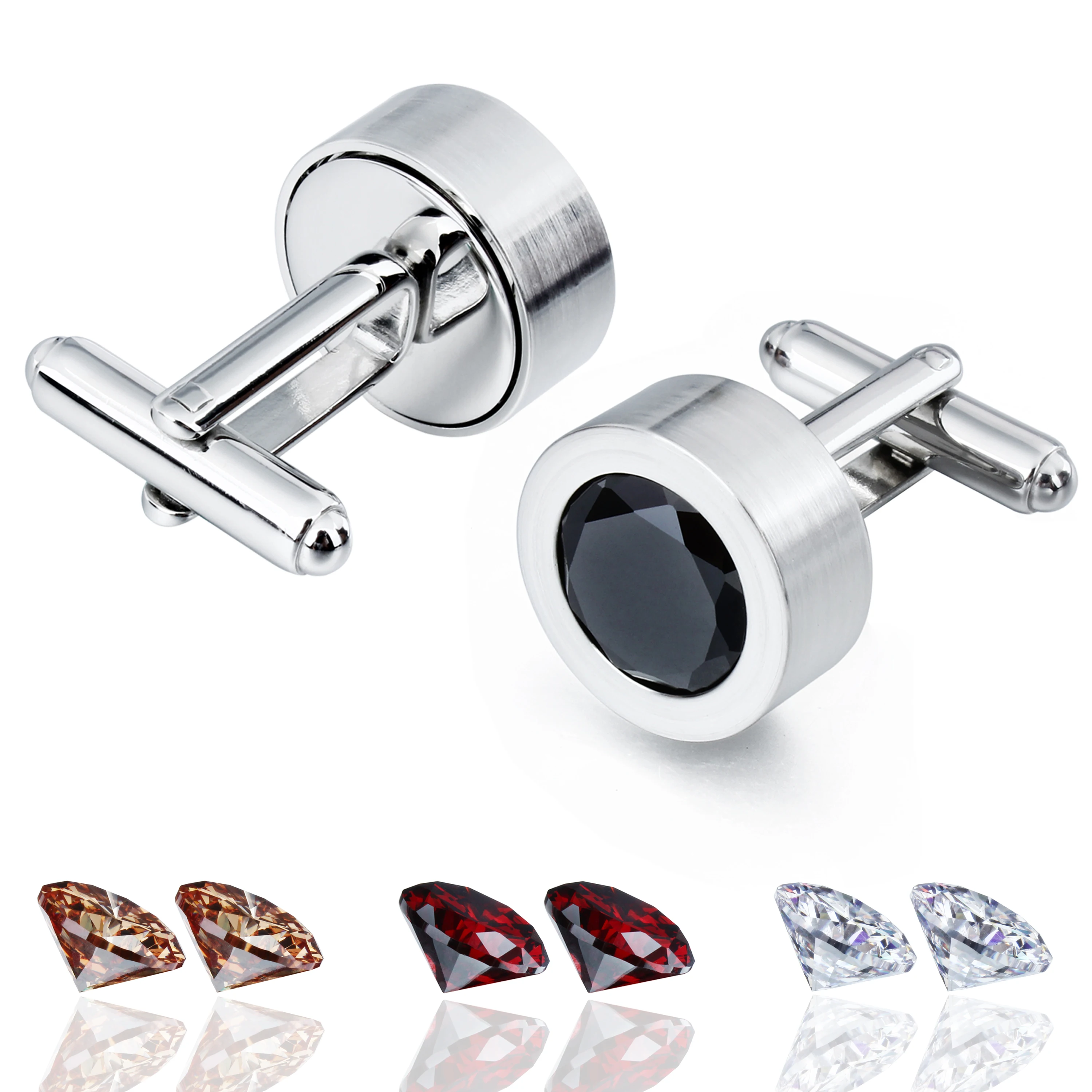 

HAWSON Crystal cuff links Set ,mens cufflink dress shirts for Wedding Party Accessories - Business Wedding Accessories