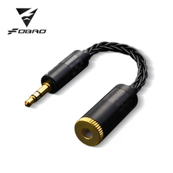 8 Core No-Oxygen Copper Silver-plated Connector Carbon Fiber Male to Female Conversion Earphone Balanced Stereo Audio Cable