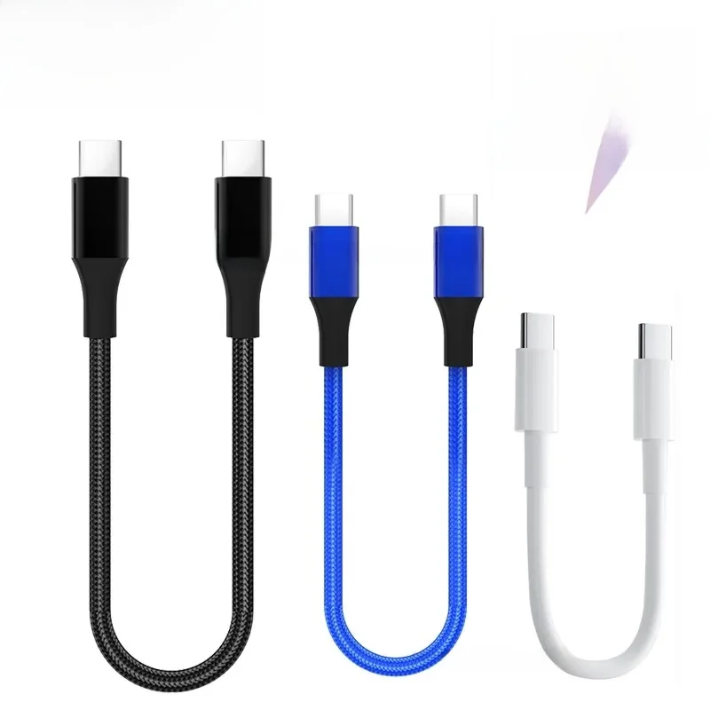 Câble court de Type C vers USB C de 30cm, charge rapide pour Iphone15, Xiaomi, Samsung, Huawei Power BanK, câble de données USB vers Type C/USB C de 25cm