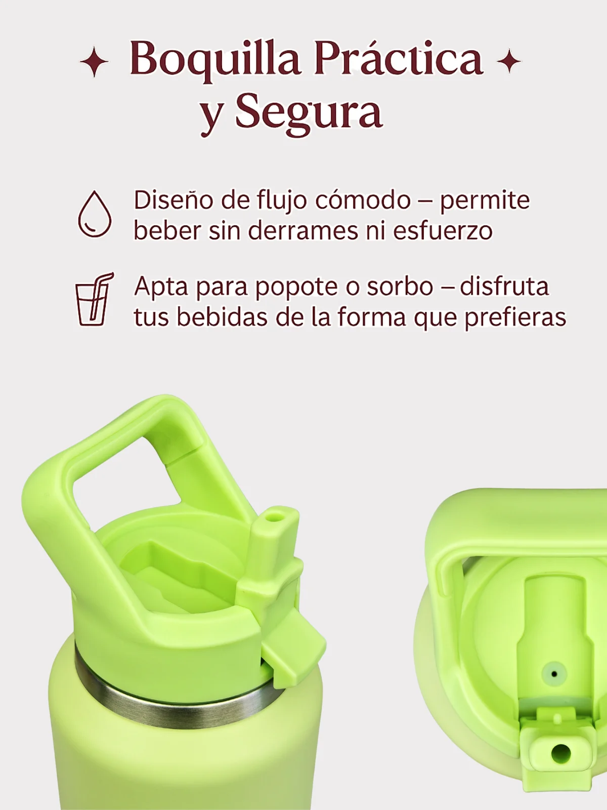 زجاجة Fab-4 الحرارية 1100 مل مصنوعة من 304 Sus جدار مزدوج من الفولاذ المقاوم للصدأ مع عزل مكنسة كهربائية، مقبض مريح، غطاء محكم ومضاد للانسكاب، فم واسع للثلج، تصميم حديث وقابل لإعادة الاستخدام، خالٍ من مادة Bpa #2