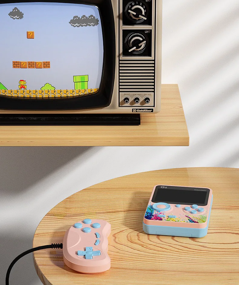 

M&W retro handheld game console has 500 classic puzzle and adventure games.