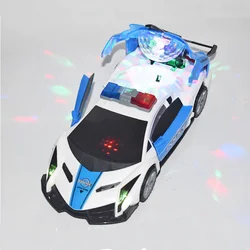 Transforming Toy Car Electric Light Music Rotating Police Car Automatic Toy Car Car Boy Car Toy Gift for Kids ,Without Battery