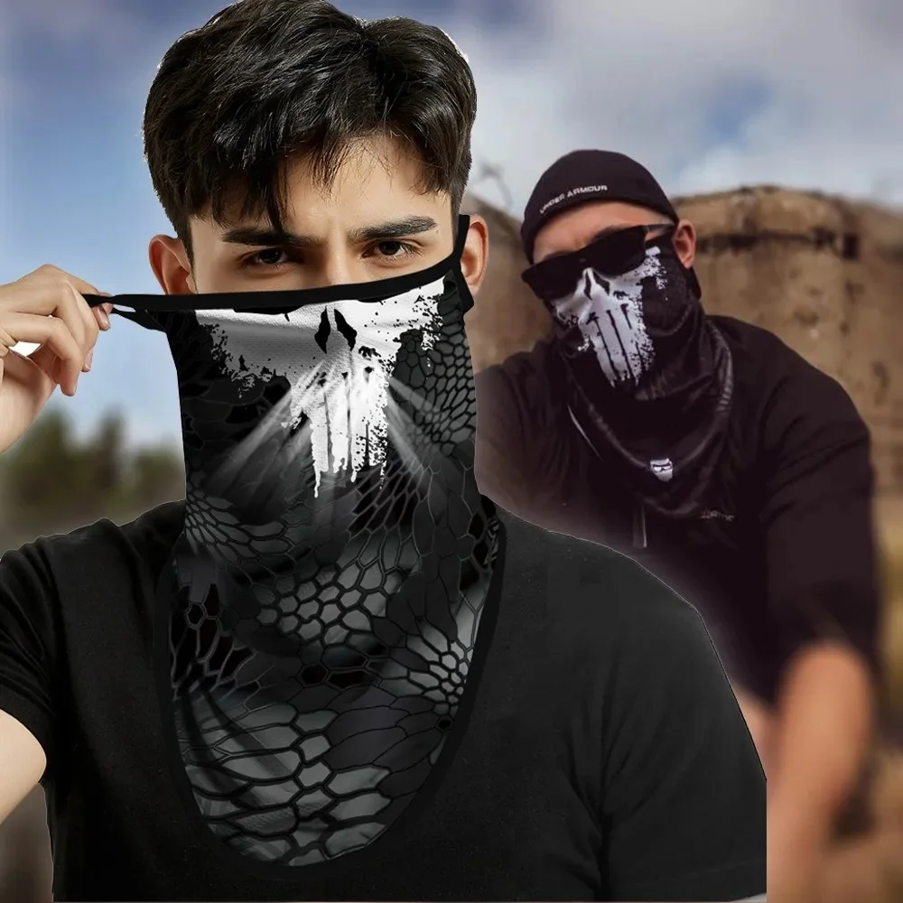AliExpress ORNATE ZITHER 3D Punisher Mask Balaclava Earloop Bandana Protective Face Mask Cycling Scarf Hunting Camping Sport Outdoor Neck Gaiter Summer