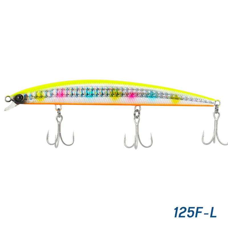 TSURINOYA Lange Casting Minnow 125mm 14.3g Drijvende Stok Aas Vissen Lokken Inshore Zeebaars Snoek Zoutwatervissen Harde Aas