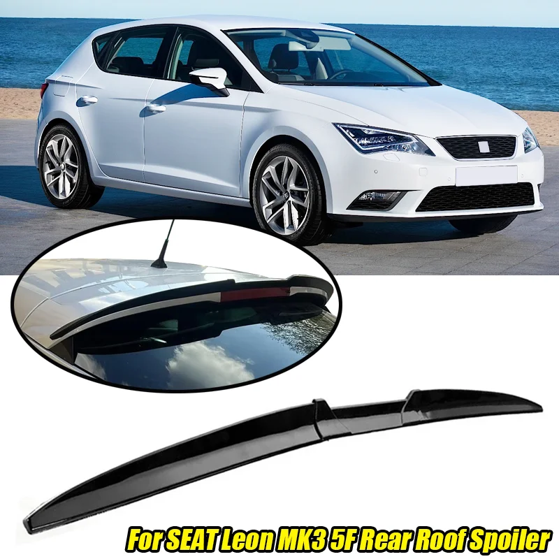 Alerón Trasero de Techo para SEAT Leon MK3 5F SEAT Ibiza 6L, 3 Piezas de Goma, Negro Mate