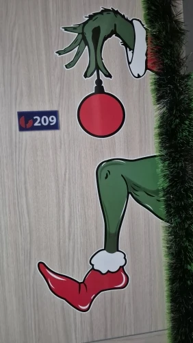 Christmas Decorations Welcome to Whoville Christmas Stickers Waterproof for Christmas Furry Green Santa Lair Themed Party Wall photo review