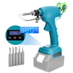 75W Cordless Soldering Iron Kit for Makita 18V Battery LED Digital Soldering Gun with 5pcs Tips & 50g Solder Wire (No Battery)