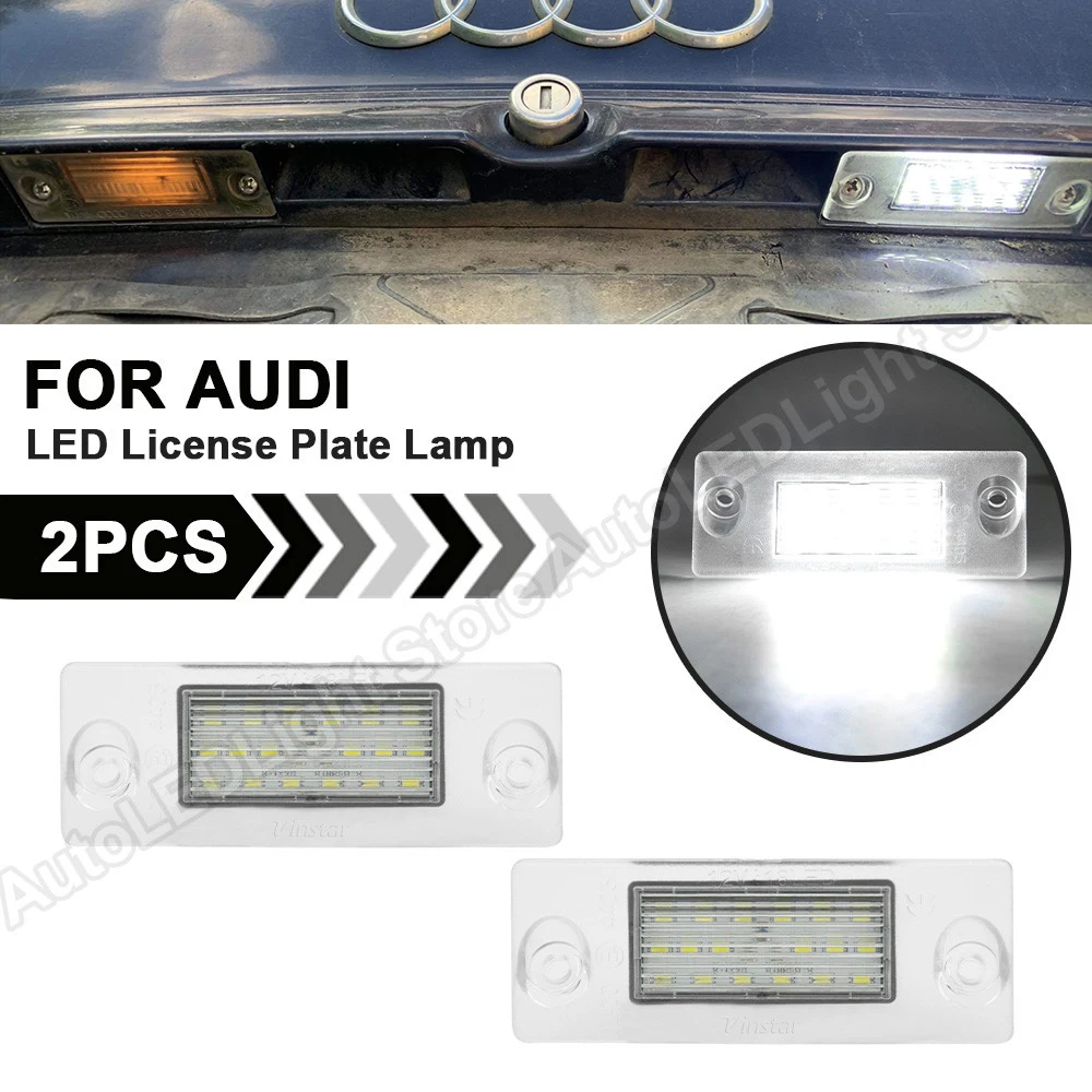 

For Audi A4/B5 1995-2001 S5/B5 1993-2003 S3/Sportback 1997-2003 A4/S4 Avant 1995-1999 2PCS License Plate LED Lights Number Lamps