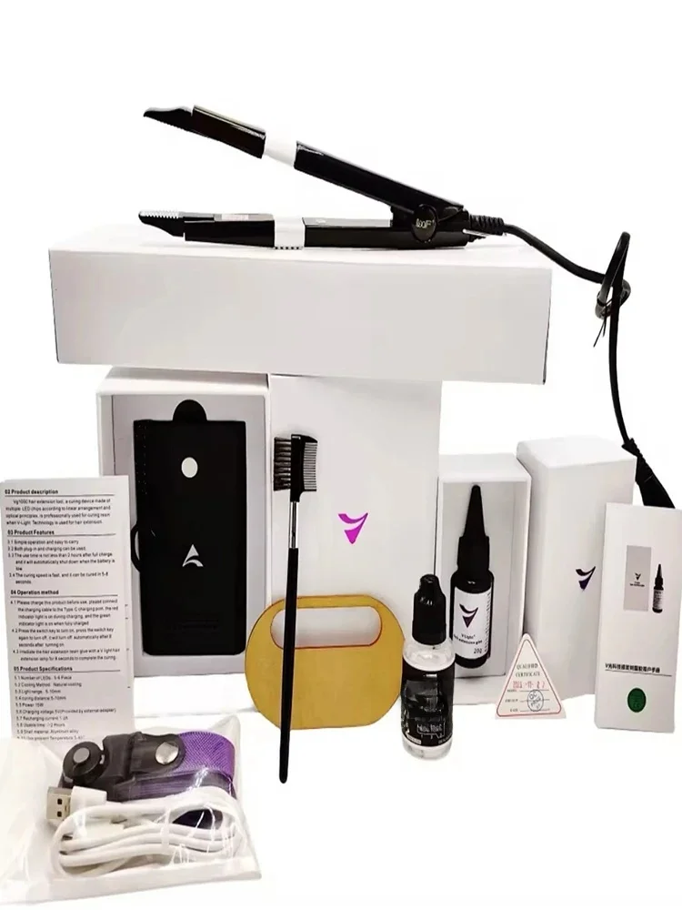 V-licht haarverlengingsmachineset Kit met V-lichtlijm Originele V Light Technology Tool Haarverlengingsmachine voor tapelijm - afbeelding 2
