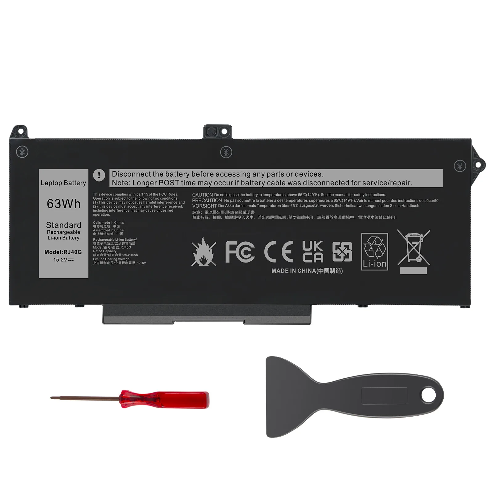 

New OEM 63Wh RJ40G Battery for Dell Latitude 15 5520 14 5420 Precision 15 3560 P137G P104F WY9DX Shipping Within 24 Hours