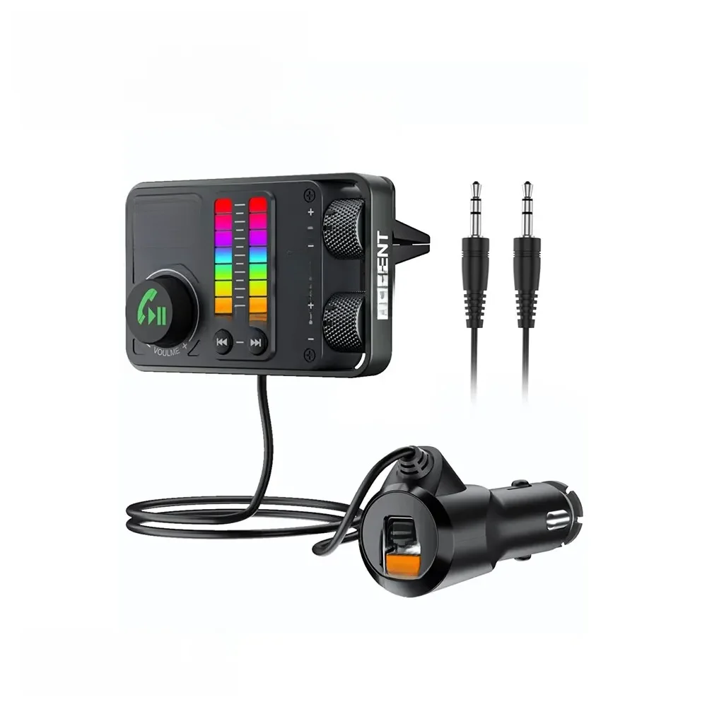 Samochodowy nadajnik FM LENCENT Bluetooth 5.3, odtwarzacz muzyczny Hi-Fi Treble & Bass, szybka ładowarka samochodowa PD20W QC18W, radio Bluetooth Car Ad — zdjęcie 2