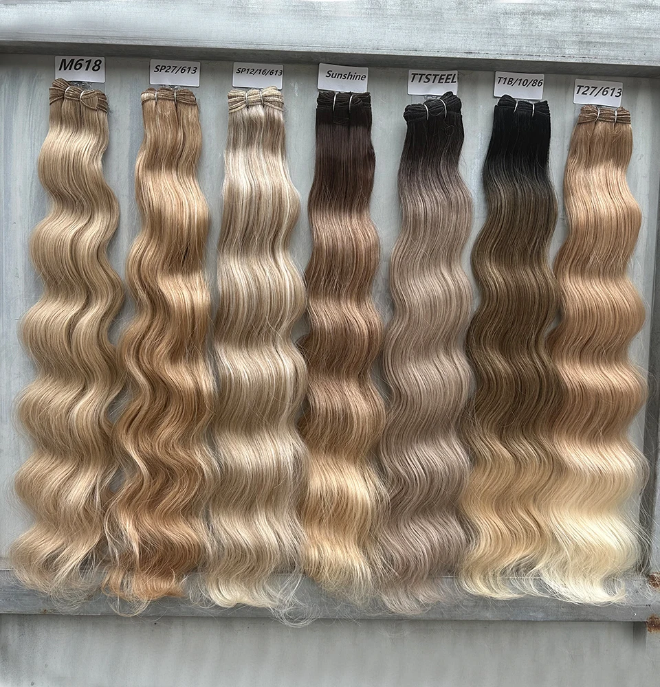 Colored Ombre Body Wave Synthetic Hair Weave Bundles Soft Human-Like Heat Resistant Fiber Matte Body Wave Ponytail Hair Weaving