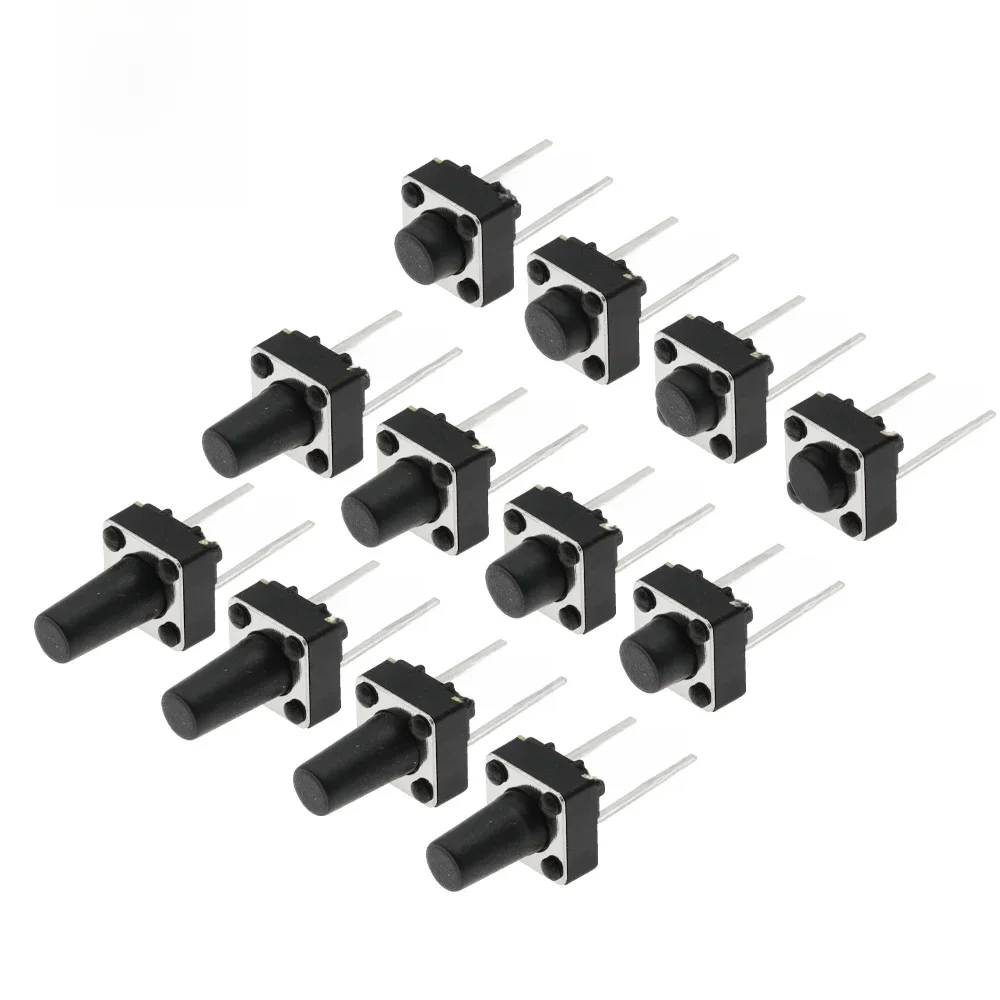 Interruptor de botão tático 12v cobre 2pin dip2 smd micro interruptor 6x6x5 4.3 5 5.5 6 7 8 9 10 11