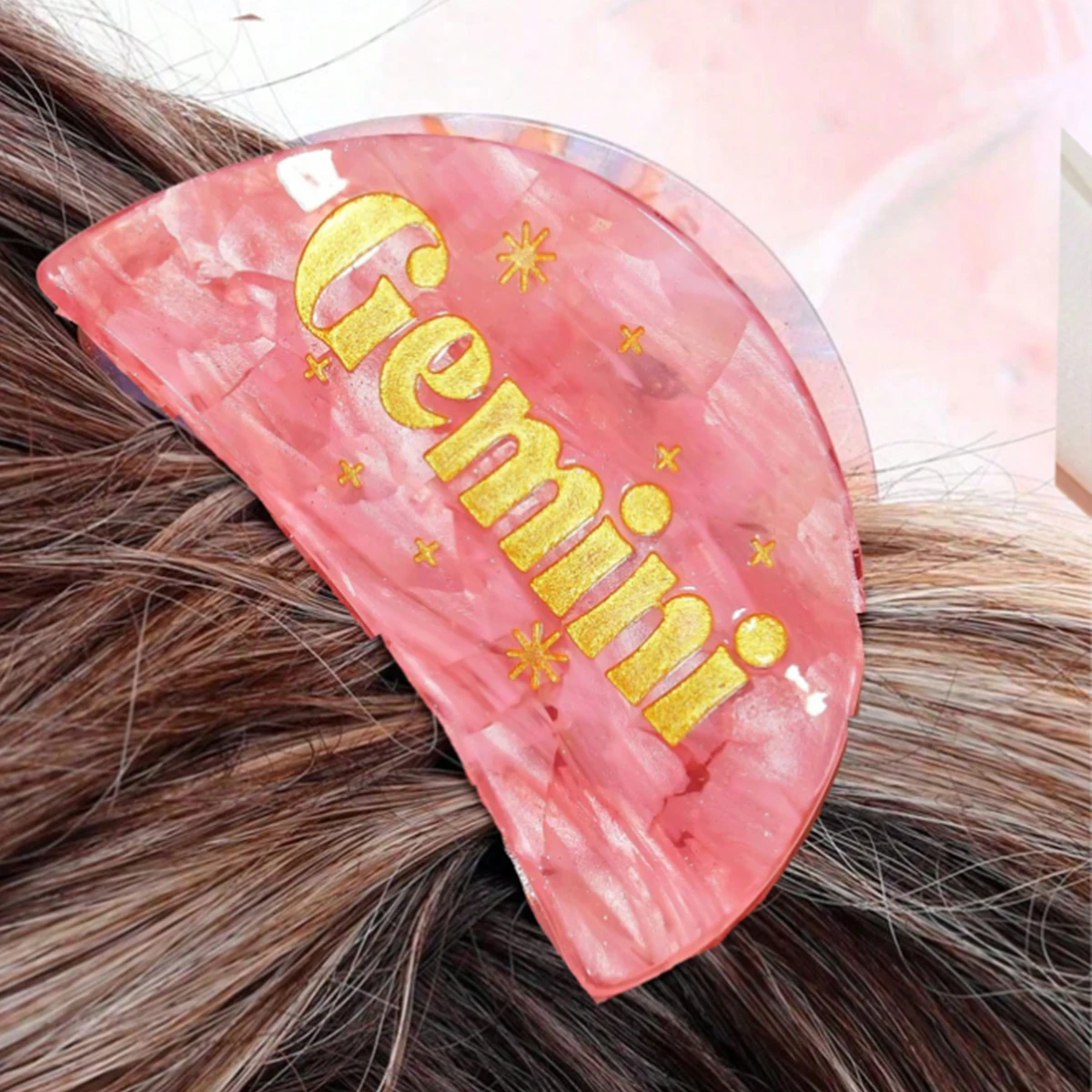 1PC Personalized Colorful Acetate Zodiac Women Hair Claw Clip For Birthday Gift,Holiday Gifts,Daily Commute