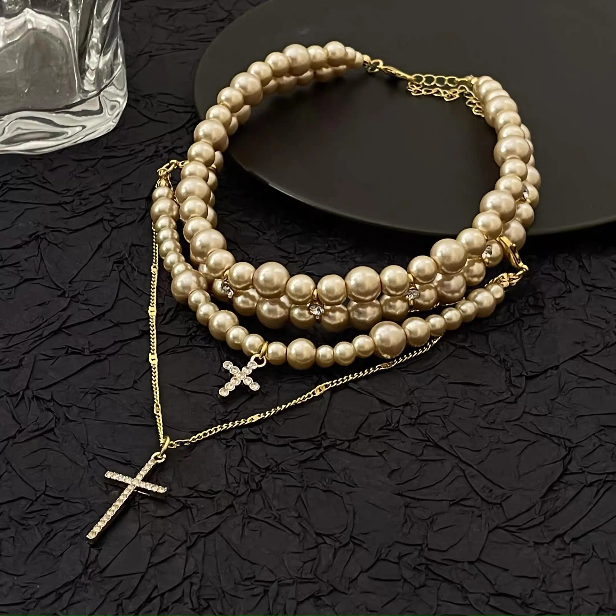 

Divine Pearl Luxury Cross Bracelet