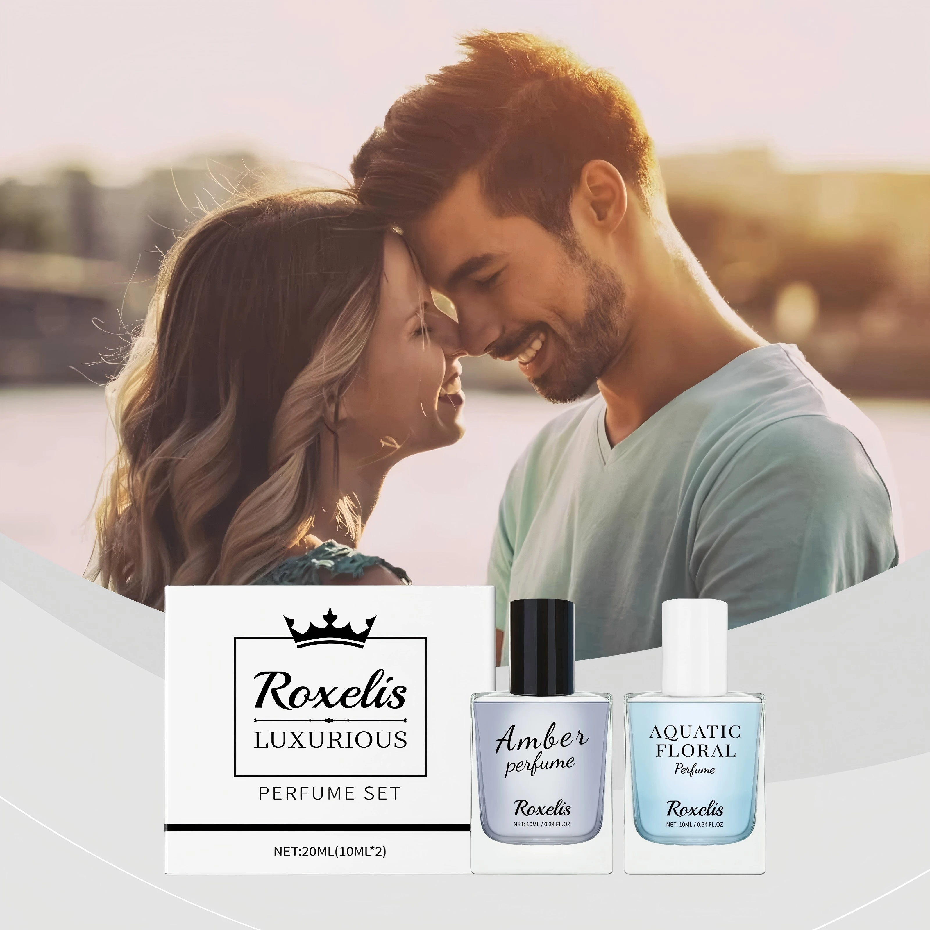 

Roxelis 1 комплект, роскошный легкий парфюмерный набор, янтарный аромат, водный цветочный аромат, стойкий свежий натуральный романтический парфюм для свиданий