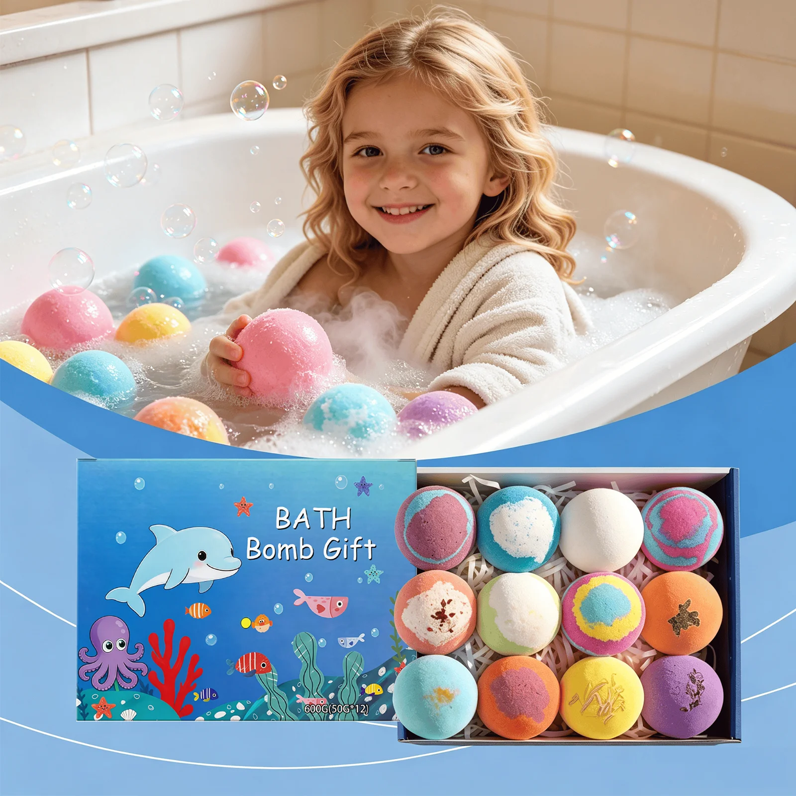 Bath Fizzies Gift Set Moisturizing Muscle Relaxation Skin Hydrating Fun Surprise Toy Bubble Spa Experience Aromatherapy Soak Stress Relief Calming Shower Fizzies Set