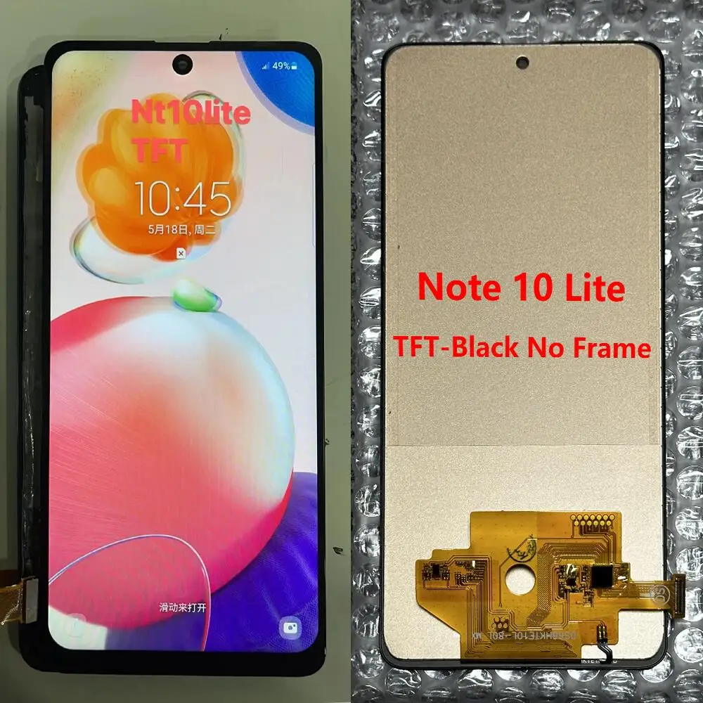 100% AMOLED Screen for Samsung Galaxy Note 10 Lite Lcd Display N770 N770F N770F/DS with Frame Digital Touch Screen Replacement