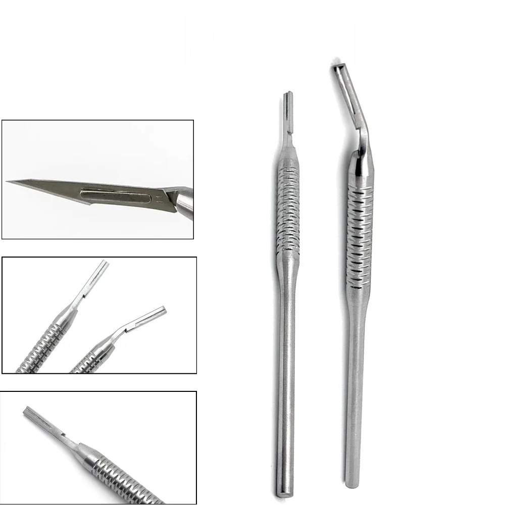 Uchwyt skalpela dentystycznego Uchwyt ostrza Zakrzywiony/prosty Dotyczy dentystyczny uchwyt ze stali nierdzewnej Ostrze noża Instrumenty dentystyczne nr 3 — zdjęcie 2
