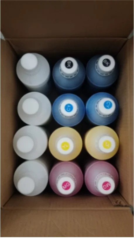 

Чернила для принтера DTF CMYK+W, 1л/цвет (пожалуйста, не заказывайте отдельно)