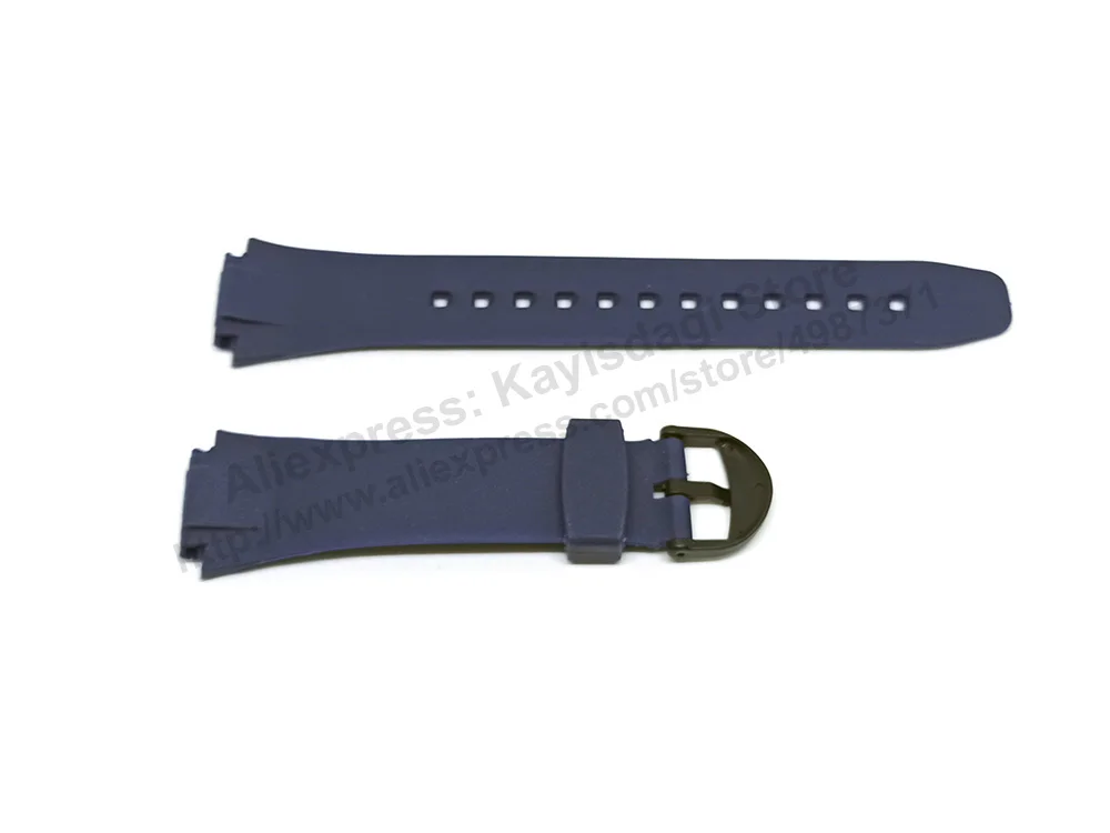 18mm Navy Blue Rubber Watch Band / Strap compatible Casio W-752 , W-753 , W-755