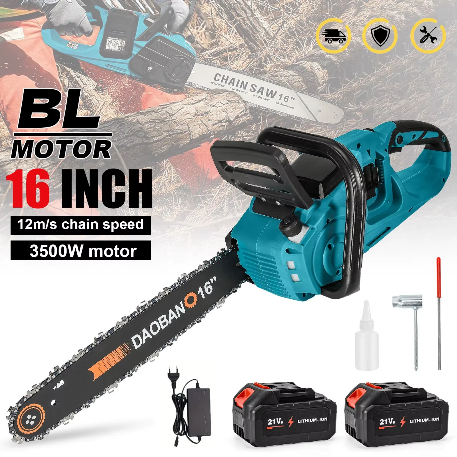 OWJHE Borstelloze Reciprozaag Reciprozaag Draagbare Draadloze Power Tools Met 4 Stuks Zaagbladen Voor Makita 21V Batterij