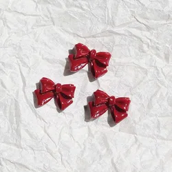 50Pcs 핑크 화이트 보우 수지 네일 아트 장식 3D 다색 Bowknot 네일 참 장식 DIY 매니큐어 클래식 액세서리