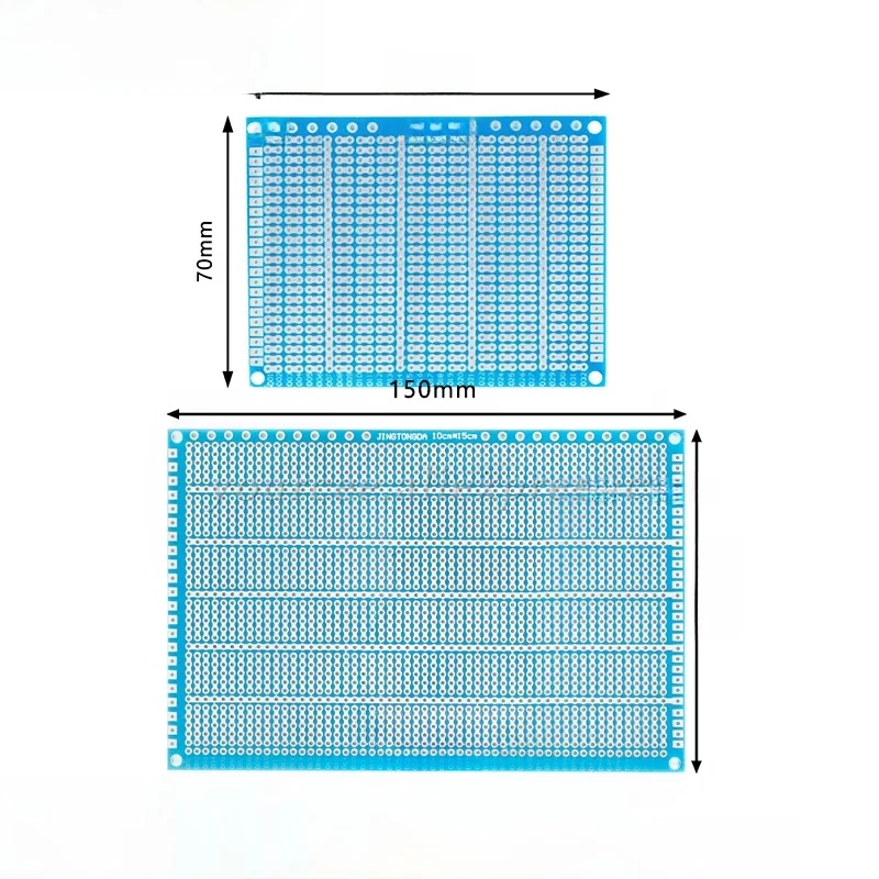 Uniwersalna płytka eksperymentalna jednostronna PCB 10*15CM 2.54MM 5.08mm Rozstaw Otworów 7*9CM Włókno Szklane Niebieska Powłoka Uniwersalna PCB 10x15CM — zdjęcie produktu 7