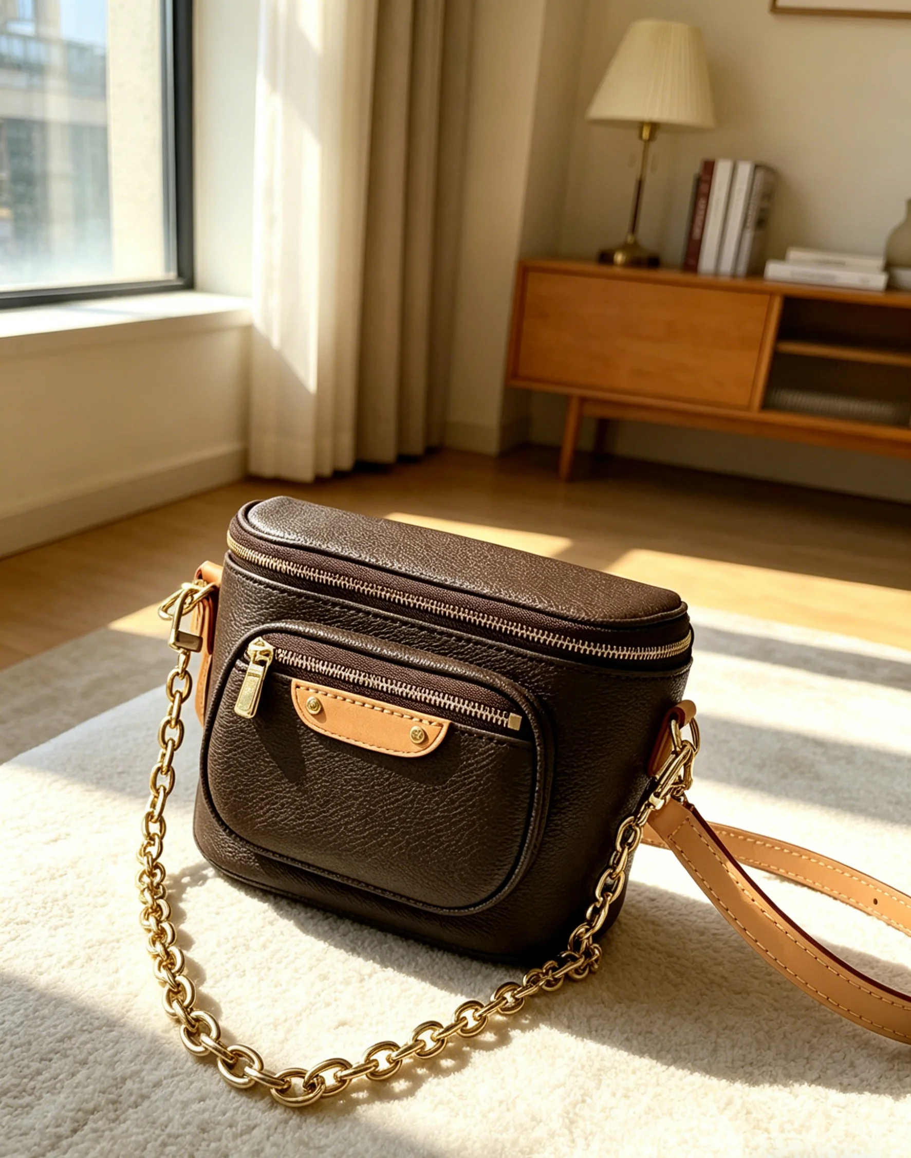 

2026 Размер: 17X12X9.5 см без коробки Новая модель Универсальная и модная сумка из натуральной кожи - прочная, высококачественная и доступная по цене