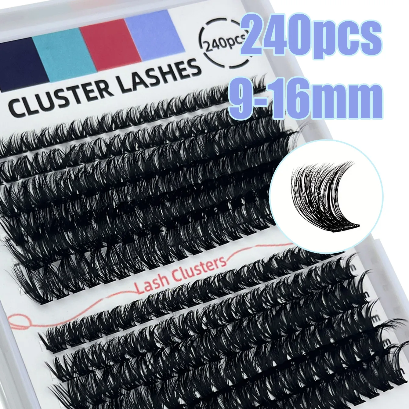 DIY Eyelash Extension Kit Individual Lashes Cluster 9-16mm Mix Lash Clusters Bond and Seal and Lash Applicator makeup tool