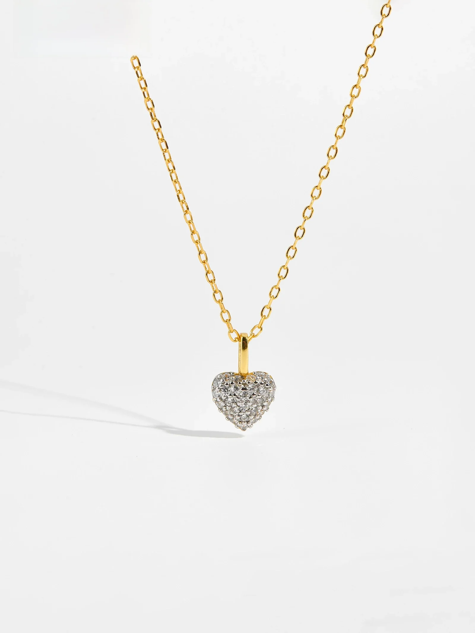 DPLAOPA 925 Sterling Silver Gold Love Heart Pendant Full Zircon Charm Long Chain Necklace 2024 Women Luxury Fine Jewelry — zdjęcie 2