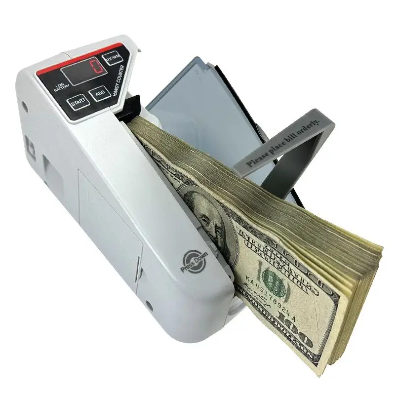 Portable Money Counter V30 Handheld Mini Banknote Counting Machine 600 Bills/Min LED Screen Display Only Applicable To Banknotes