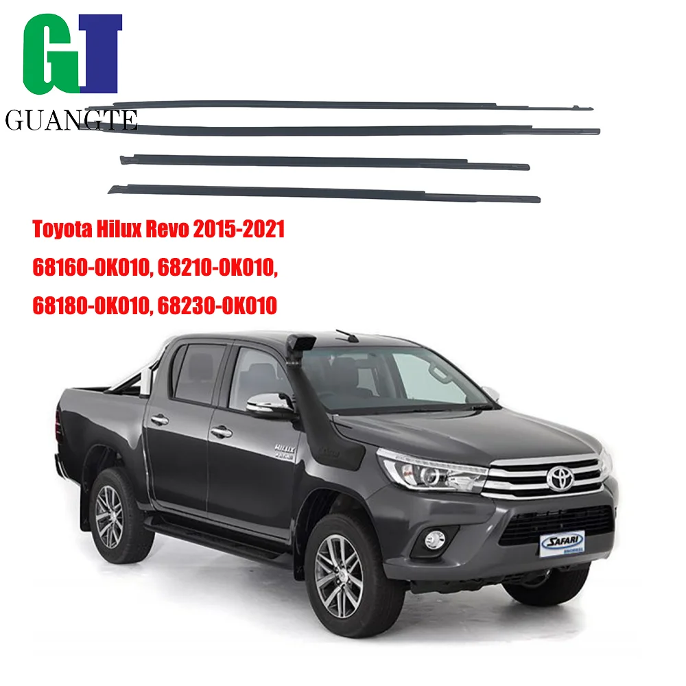 BLACK 2015-2023 Genuine Hilux Revo Fortuner outer door belt weatherstrip seal 68160-0K010 68210-0K010 68180-0K010