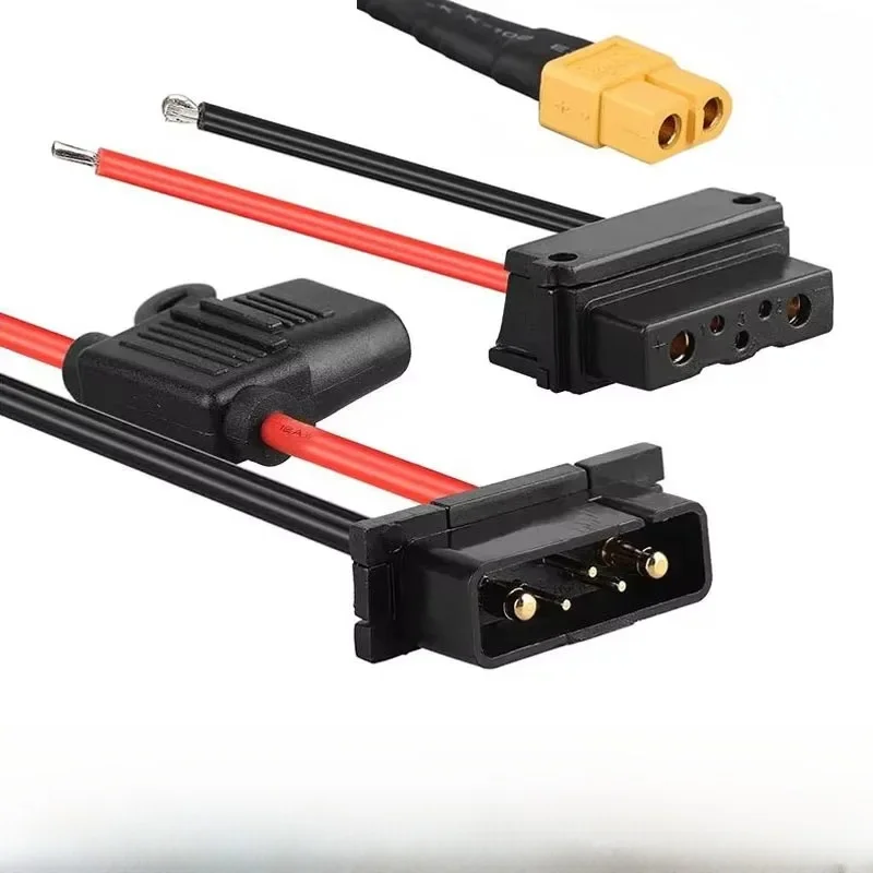 AliExpress DIVEDEER XT60 to 5Pin Battery Box Discharge Connector 4Pin E-Bike Power Battery Base Replacement Part Adapter 6Pin 10AWG 50A Fuse Holder