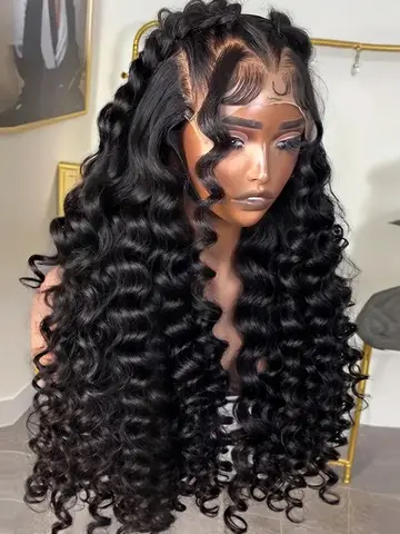 Parrucca frontale in pizzo 13x6 HD Parrucche per capelli umani a onda profonda sciolta Parrucche per capelli umani pre pizzicate Parrucche per capelli umani 13x4 Parrucca anteriore in pizzo per le donne