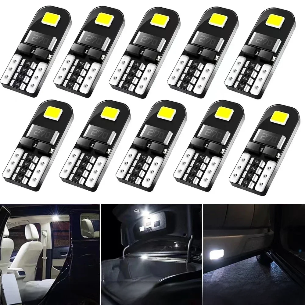 2/10szt W5W T10 LED Canbus Żarówka bez błędów Oświetlenie wnętrza samochodu 194 LED Lampa sygnalizacyjna Do Mercedes-Bens Bmw Audi Ford 6000K 12V Biały — zdjęcie 2